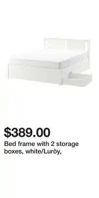 IKEA Bed frame with 2 storage boxes, white/Luröy offer
