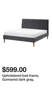 IKEA Upholstered bed frame, Gunnared dark gray offer