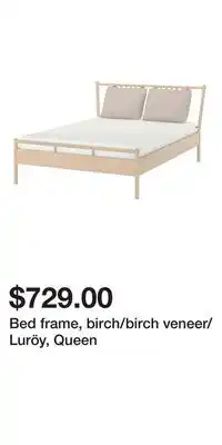 IKEA Bed frame, birch/birch veneer/Luröy, Queen offer