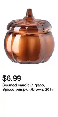 IKEA Scented candle in glass, Spiced pumpkin/brown, 20 hr offer