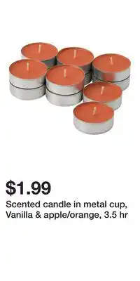 IKEA Scented candle in metal cup, Vanilla & apple/orange, 3.5 hr offer