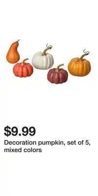 IKEA Decoration pumpkin, set of 5, mixed colors offer