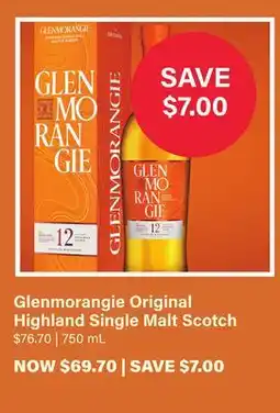 LCBO Glenmorangie Original Highland Single Malt Scotch offer