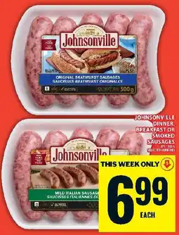 Food Basics Johnsonville dinner, breakfast or smoked sausages offer