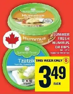 Food Basics Summer fresh hummus or dips offer