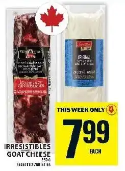 Food Basics Irresistibles goat cheese offer