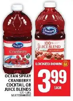 Food Basics Ocean spray cranberry cocktail or juice blends offer
