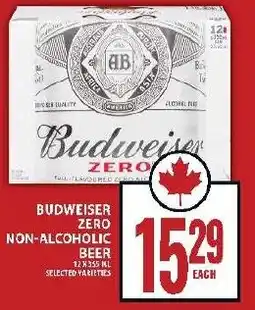 Food Basics Budweiser zero non-alcoholic beer offer