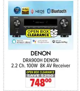 2001 Audio Video DRA900H DENON 2.2 Ch. 100W 8K AV Receiver offer