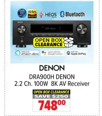 2001 Audio Video DRA900H DENON 2.2 Ch. 100W 8K AV Receiver offer