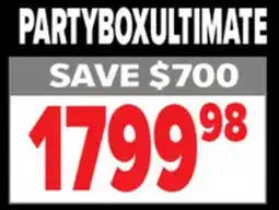 2001 Audio Video PARTYBOXULTIMATE PARTY BOX ULTIMATE AUDIO SYSTEM offer