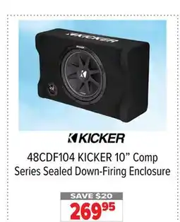2001 Audio Video 48CDF104 KICKER 10 Comp Series Sealed Down-Firing Enclosure offer