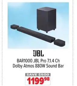 2001 Audio Video BAR1000 JBL Pro 7.1. 4 Ch Dolby Atmos 880W Sound Bar offer