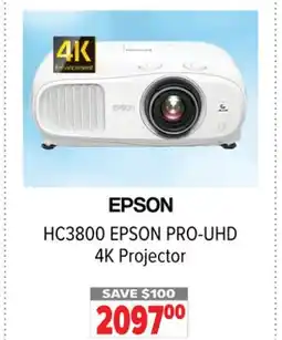 2001 Audio Video HC3800 EPSON PRO-UHD 4K Projector offer