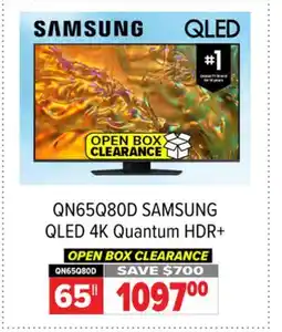 2001 Audio Video QN65Q80D SAMSUNG 65 QLED 4K Quantum HDR+ offer
