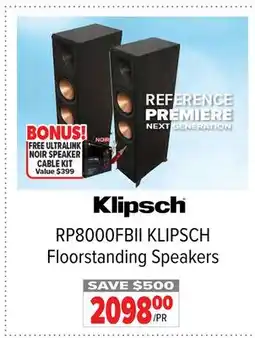 2001 Audio Video RP8000FBII KLIPSCH Floorstanding Speakers offer