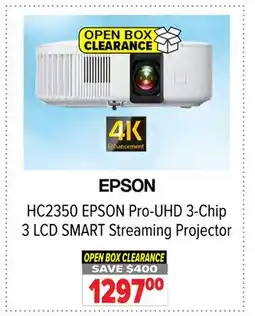 2001 Audio Video HC2350 EPSON Pro-UHD 3-Chip 3 LCD SMART Streaming Projector offer