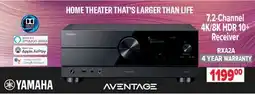 2001 Audio Video RXA2A Yamaha 7.2-Channel 4K/8K HDR 10+ Receiver offer