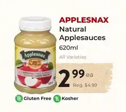 Marche Leo's APPLESNAX Natural Applesauces offer