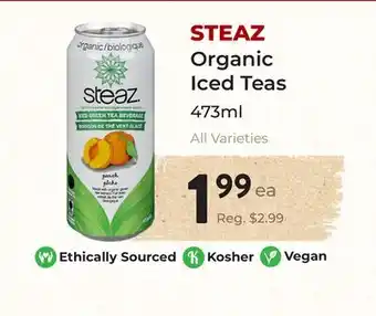 Marche Leo's STEAZ Organic Iced Teas offer