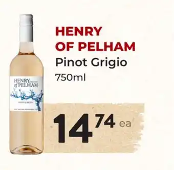 Marche Leo's HENRY OF PELHAM Pinot Grigio offer