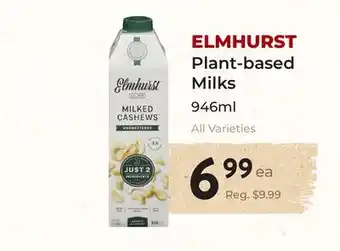 Marche Leo's ELMHURST Plant-based Milks offer