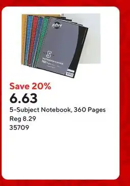 Staples 5-Subject Notebook, 360 Pages offer