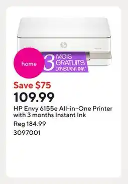 Staples HP Envy 6155e All-in-One Printer with 3 months Instant Ink offer