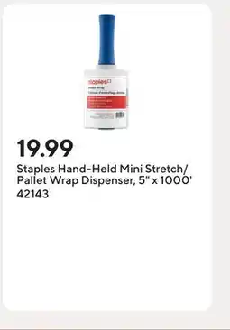 Staples Staples Hand-Held Mini Stretch/Pallet Wrap Dispenser, 5 x 1000' offer