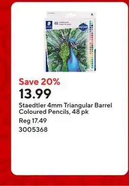 Staples Staedtler 4mm Triangular Barrel Coloured Pencils, 48 pk offer