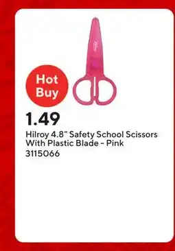 Staples Hilroy 4.8 Safety School Scissors With Plastic Blade - Pink offer
