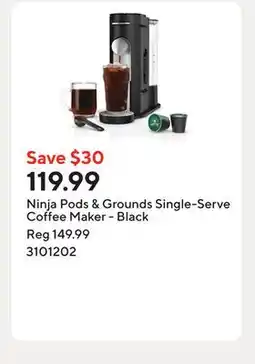 Staples Ninja Pods & Grounds Single-Serve Coffee Maker - Black offer