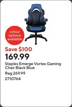 Staples Staples Emerge Vortex Gaming Chair Black Blue offer