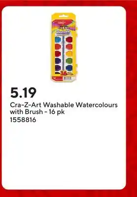 Staples Cra-Z-Art Washable Watercolours with Brush - 16 pk offer