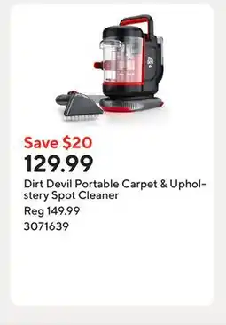 Staples Dirt Devil Portable Carpet & Upholstery Spot Cleaner offer