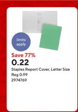 Staples Staples Report Cover, Letter Size offer