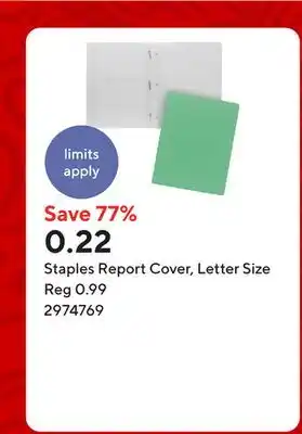 Staples Staples Report Cover, Letter Size offer