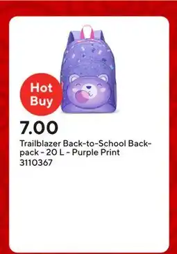 Staples Trailblazer Back-to-School Backpack - 20 L - Purple Print offer