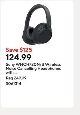 Staples Sony WHCH720N/B Wireless Noise Cancelling Headphones with Microphone - Black offer
