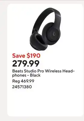Staples Beats Studio Pro Wireless Headphones - Black offer