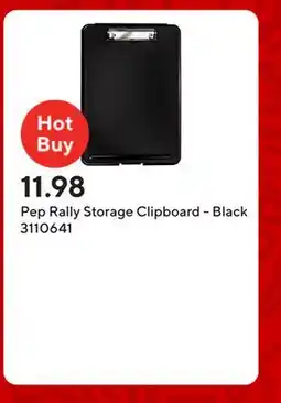 Staples Pep Rally Storage Clipboard - Black offer