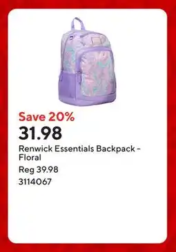 Staples Renwick Essentials Backpack - Floral offer