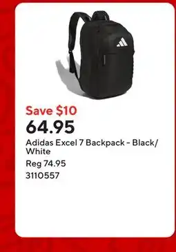 Staples Adidas Excel 7 Backpack - Black/White offer