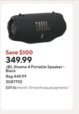 Staples JBL Xtreme 4 Portable Speaker - Black offer