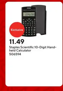 Staples Staples Scientific 10-Digit Handheld Calculator offer