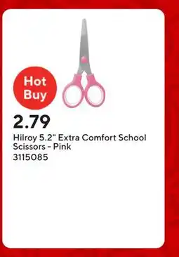 Staples Hilroy 5.2 Extra Comfort School Scissors - Pink offer