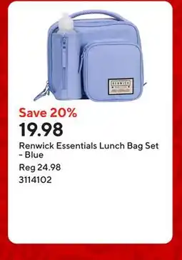 Staples Renwick Essentials Lunch Bag Set - Blue offer