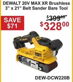 Atlas Tools & Machinery DEWALT 20V MAX XR Brushless 3 x 21 Belt Sander Bare Tool offer