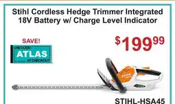 Atlas Tools & Machinery Stihl Cordless Hedge Trimmer offer