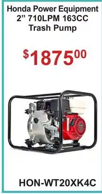 Atlas Tools & Machinery Honda Power Equipment 2 710LPM 163CC Trash Pump offer